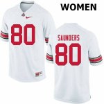 Women's Ohio State Buckeyes #80 C.J. Saunders Black Out Nike NCAA College Football Jersey Real KWF2344TO